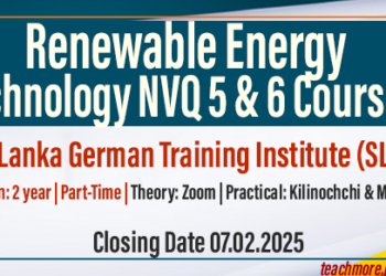 Renewable Energy Technology NVQ 5 & 6 Courses - Sri Lanka German Training Institute (SLGTI)