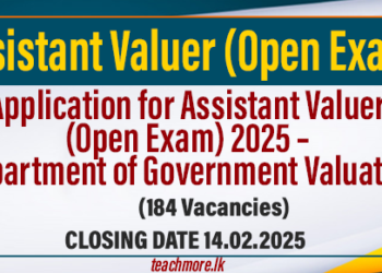 Application for Assistant Valuer (Open Exam) 2025 – Department of Government Valuation