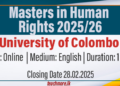 Masters in Human Rights 2025/26 - University of Colombo