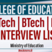 National College of Education (NCOE) on Technology - Interview List