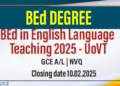BEd in English Language Teaching 2025 - UoVT