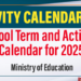 School Term and Activity Calendar for 2025
