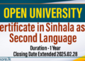 Certificate in Sinhala as a Second Language - Open University
