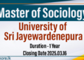 University of Sri Jayewardenepura Announces Master of Sociology Programme