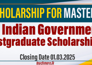 60 Indian Government Postgraduate Scholarships for Sri Lankan