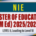 Master of Education (MEd) 2025/2026- NIE