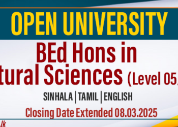 BEd Hons in Natural Sciences (Level 05/06) – 2025/2026 at Open University of Sri Lanka