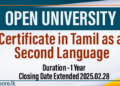 Certificate in Tamil as a Second Language