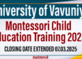 Montessori Child Education Training Programme 2025 - University of Vavuniya