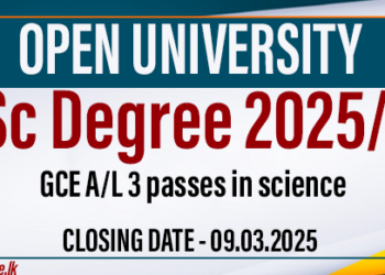 Open University of Sri Lanka Invites Applications for BSc Degree Program 2025/26