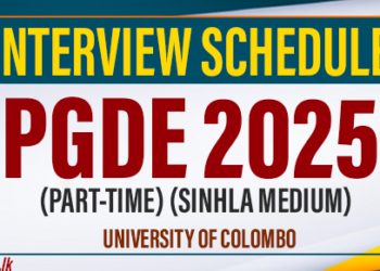 PGDE 2025 Interview Schedule – University of Colombo