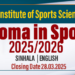 Applications for Diploma in Sports 2025/2026 - NISS
