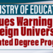 Foreign University-Affiliated Degree Programs