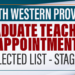 Graduate Teaching Appointment – Selected List Stage 3 – North Western (Wayamba) Province