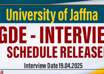 PGDE Selection Interviews for 2024/26 - University of Jaffna