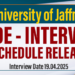 PGDE Selection Interviews for 2024/26 - University of Jaffna