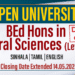 Applications Extended for B.Ed Honours in Natural Sciences at The Open University of Sri Lanka