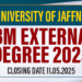 BBM External Degree 2025 - University of Jaffna