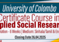 Certificate Course in Applied Social Research (2025 Intake) - University of Colombo