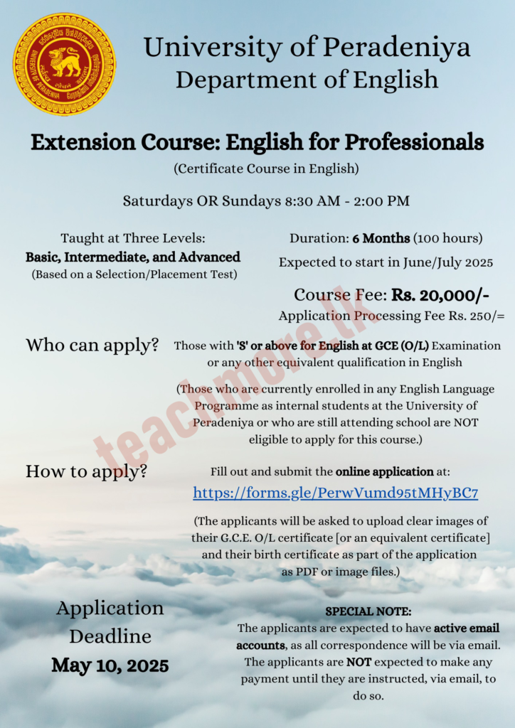 Certificate Course in English for Professionals