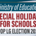Special Holidays Declared for Schools for 2025 LG Elections