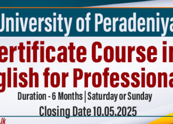University of Peradeniya Offers Certificate Course in English for Professionals 2025