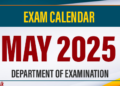 Examination Calendar for May 2025