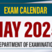 Examination Calendar for May 2025