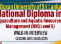 National Diploma in Aquaculture and Aquatic Resources Management (NVQ Level 5)