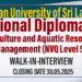 National Diploma in Aquaculture and Aquatic Resources Management (NVQ Level 5)