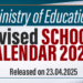 Revised SCHOOL CALENDAR 2025