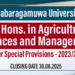 BSc Hons. in Agricultural Sciences and Management Under Special Provisions at Sabaragamuwa University