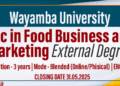Wayamba University Opens Applications for BSc in Food Business and Marketing External Degree – 2025