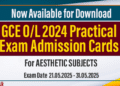 GCE O/L 2024 Practical Exam Admission Cards Now Available
