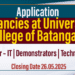 Applications Invited for Vacancies at University College of Batangala