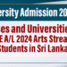 Top Courses and Universities for GCE A/L 2024 Arts Stream Students in Sri Lanka