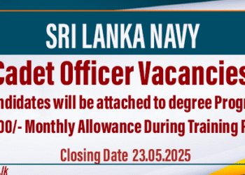 Sri Lanka Navy Opens Applications for Officer Cadet Vacancies with Degree Opportunities