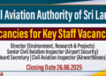 Civil Aviation Authority of Sri Lanka Vacancies for Key Staff 2025