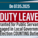 Duty Leave Granted for Public Servants