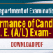 GCE A/L 2024 Performance Report - Department of Examinations