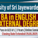 BA in English External Degree 2025 - Closing date extended