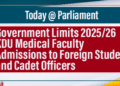 Government Limits 2025/26 KDU Medical Faculty Admissions to Foreign Students and Cadet Officers