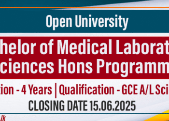 Bachelor of Medical Laboratory Sciences Hons Programme at OUSL for 2025/2026 Academic Year