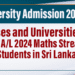 Top Courses and Universities for GCE A/L 2024 Maths Stream Students in Sri Lanka
