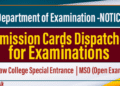 Admission Cards Dispatched for Examinations