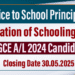schooling period of GCE A/L 2024 candidates