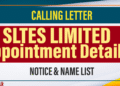 SLTES LIMITED - Appointment Details