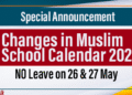 Changes in Muslim School Calendar 2025