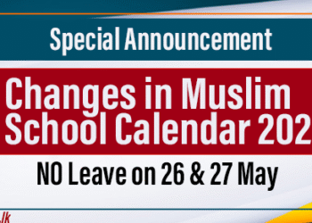 Changes in Muslim School Calendar 2025