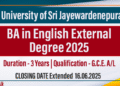 BA in English External Degree 2025